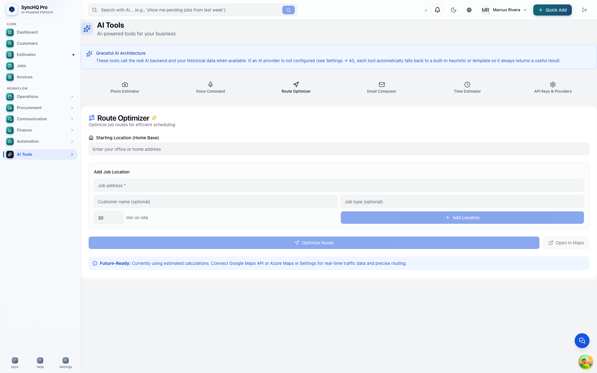 AI route optimizer