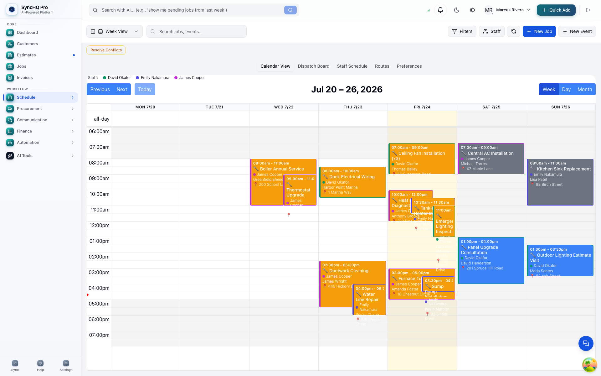 Drag-drop schedule